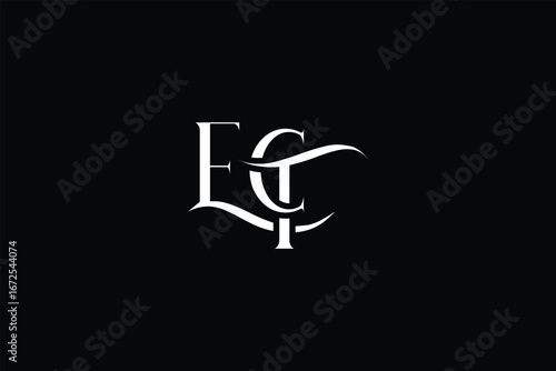 Initial ECT creative letter logo design. Elegant Monogram Logo Design with Decorative Elements and Typography