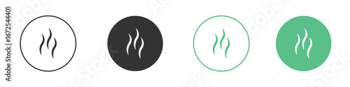 Smoke steam silhouette icons silhouette in flat black style.