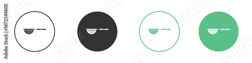 sieve icons silhouette in flat black style.
