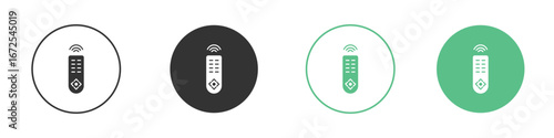 Remote icons silhouette in flat black style.