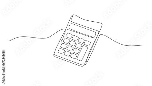 continuous line art jpg on drawing art of calculator account