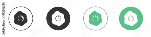 Omelet icons silhouette in flat black style.