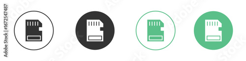 Memory card icons silhouette in flat black style.