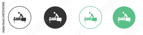 Massage icons silhouette in flat black style.