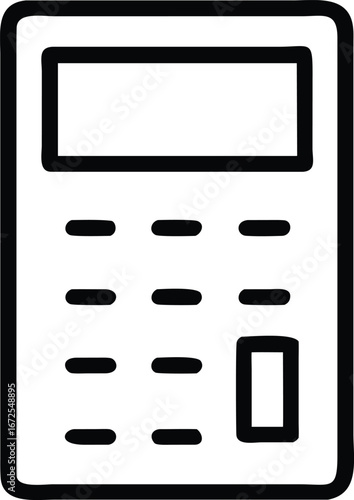 Illustration of a calculator, a common tool for performing arithmetic operations and financial calculations in various fields such as business, accounting, and education