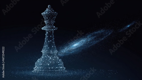 Abstract chess queen, galaxy