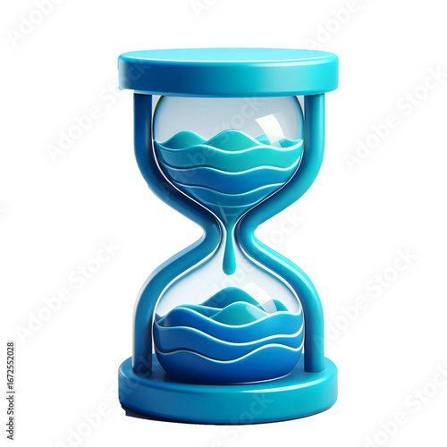 3D Hourglass Icon isolated on white background
