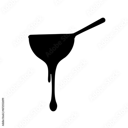 Silhouette of a Melting Liquid in a Bowl with a Handle