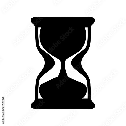 Black silhouette of an hourglass representing time, deadlines, and fleeting moments