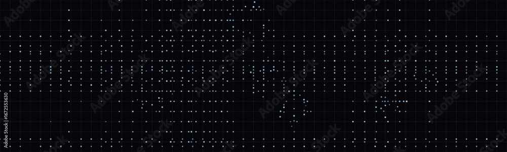 Fototapeta premium Dynamic digital grid: minimalist vector tech background with glowing points and lines.