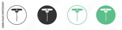 Corkscrew icons silhouette in flat black style.