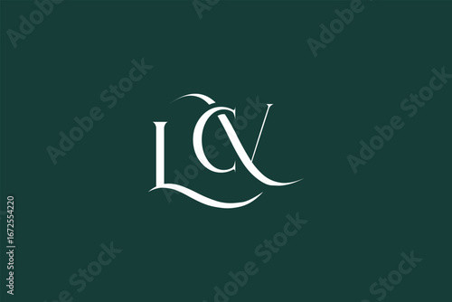 Initial LCV creative letter logo design. Elegant Monogram Logo Design with Decorative Elements and Typography