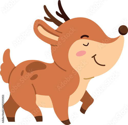 Adorable Cute Baby Deer Cartoon Character Vector Design