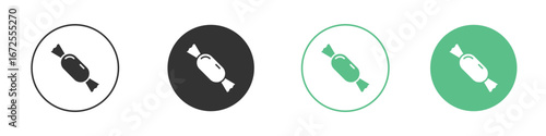 Candy icons silhouette in flat black style.