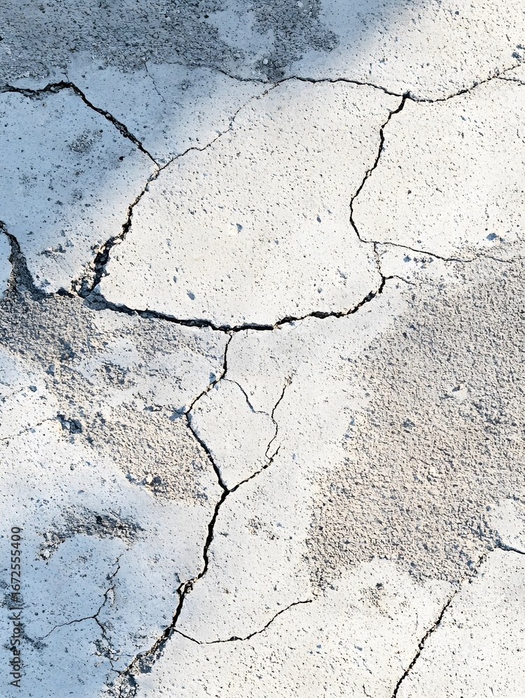 Obraz premium Cracked Dry Ground Texture: Close-Up of White Cracked Earth Surface for Nature and Environment Background