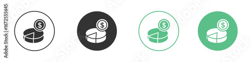 Budget planning icons silhouette in flat black style.