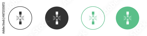 Broken Wire Icon icons silhouette in flat black style.