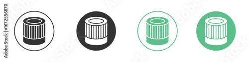 Air filter icons silhouette in flat black style.