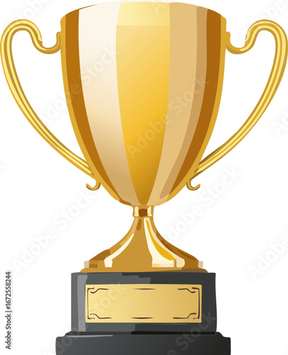 gold cup isolated on white