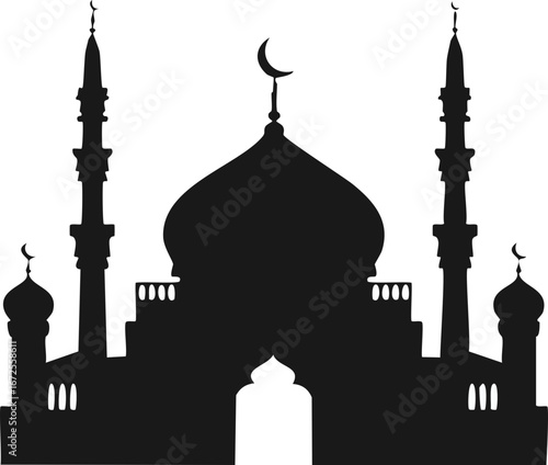 silhouette of mosque