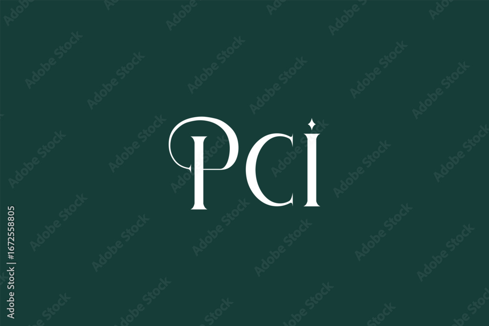 Obraz premium Initial PCI creative letter logo design. Elegant Monogram Logo Design with Decorative Elements and Typography
