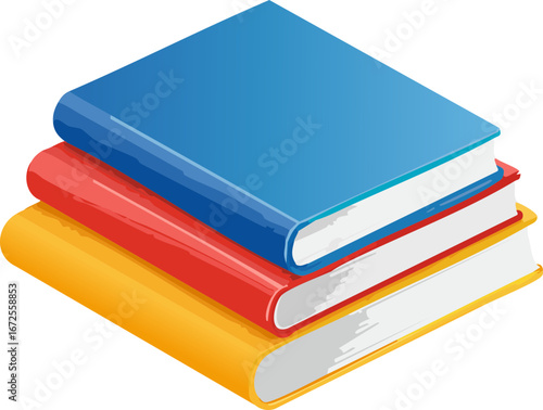 stack of books isolated on white