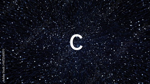 Abstract digital letter C