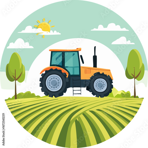 tractor on a field