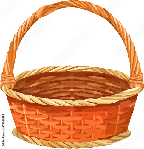 empty basket isolated on white