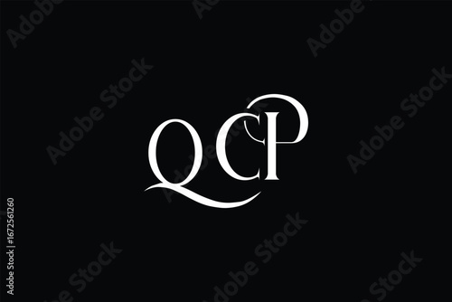 Initial QCP creative letter logo design. Elegant Monogram Logo Design with Decorative Elements and Typography