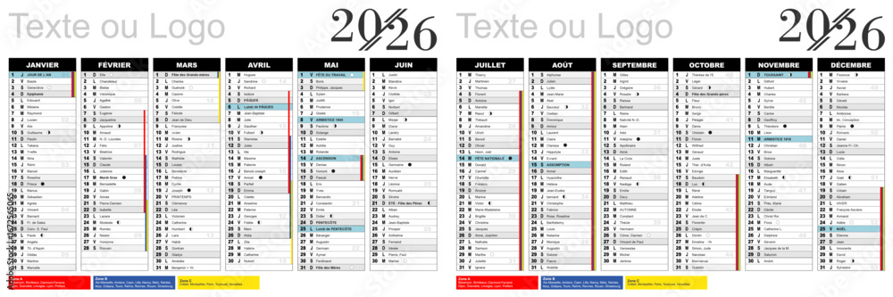 Obraz premium calendrier 2026