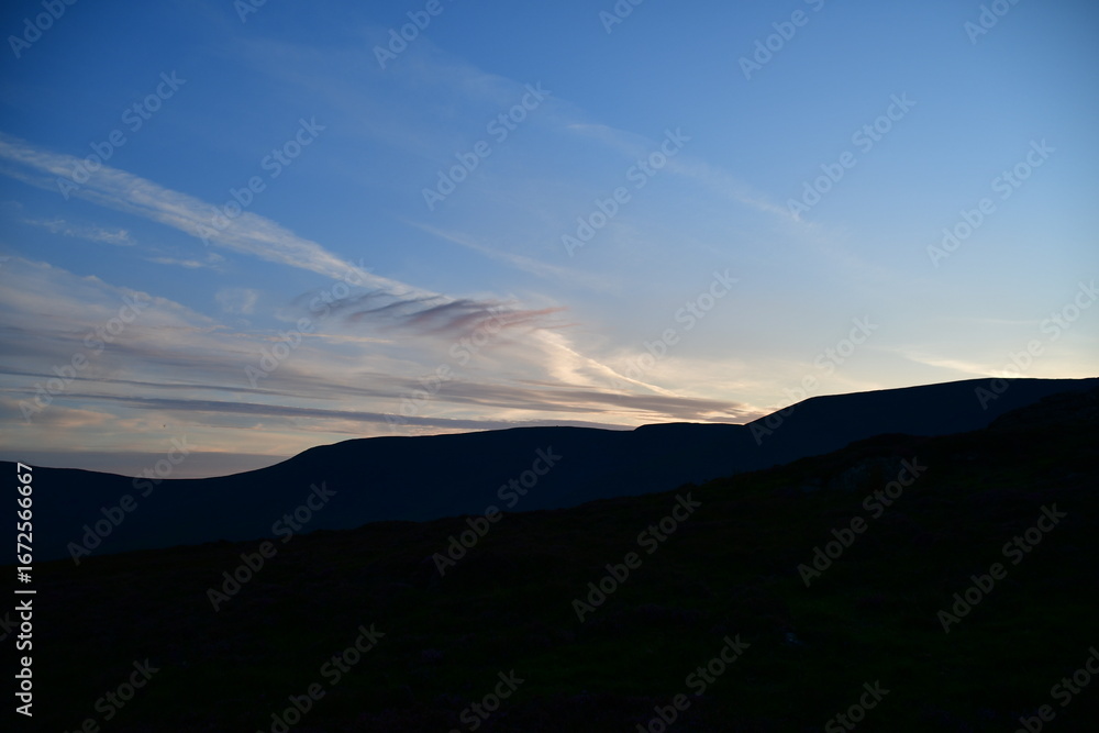 Obraz premium Sunset in the Comeragh Mountains, County Waterford, Ireland