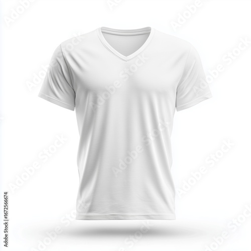 Blank White V-Neck T-Shirt Mockup for Design Presentation