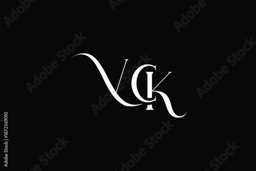 Initial VCK creative letter logo design. Elegant Monogram Logo Design with Decorative Elements and Typography
