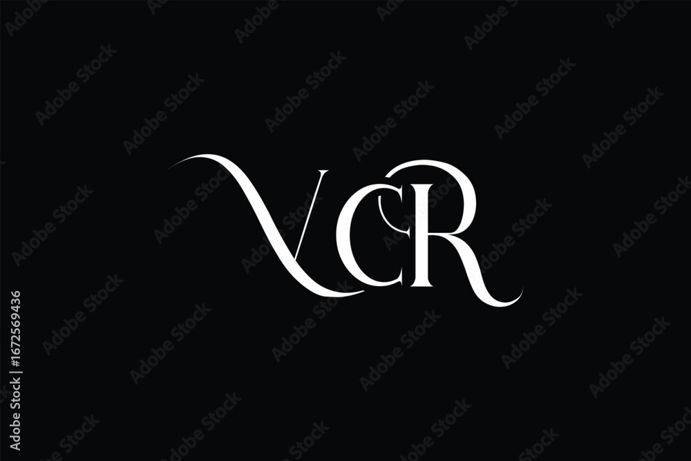 Fototapeta premium Initial VCR creative letter logo design. Elegant Monogram Logo Design with Decorative Elements and Typography