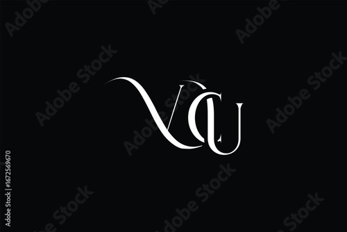Initial VCU creative letter logo design. Elegant Monogram Logo Design with Decorative Elements and Typography