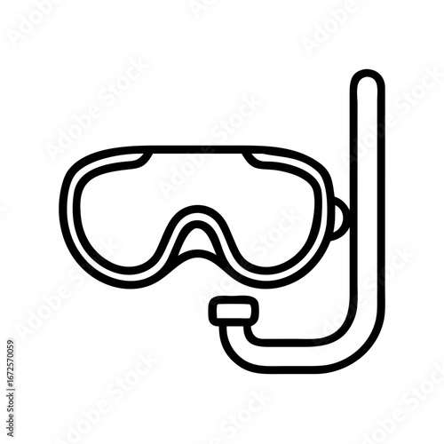 Snorkel gear vector icon for diving and swimming adventures underwater exploration and recreation