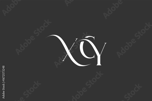 Initial XCY creative letter logo design. Elegant Monogram Logo Design with Decorative Elements and Typography