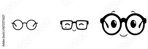 A simple yet stylish illustration of round sunglasses is provided, ideal for incorporating a cool and casual atmosphere into your designs