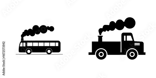 The Vintage Steam Train Icon is characterized by a nostalgic silhouette of a steam train that chugs along the tracks while emitting puffs of smoke