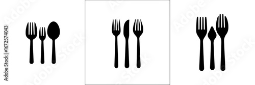 Baby Spoon and Fork Icon is a simple black and white icon that represents a spoon and fork for feeding babies