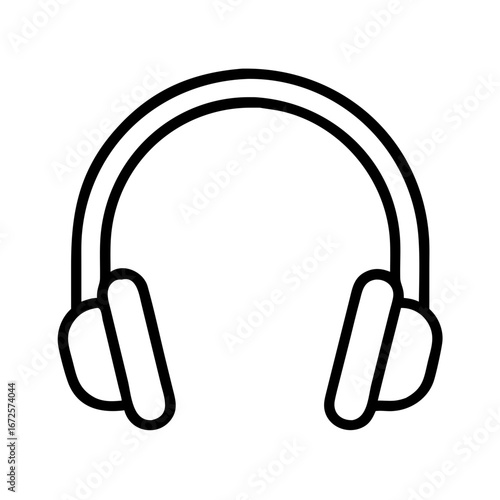 Headphones vector icon illustration for audio listening music sound and communication device headset design