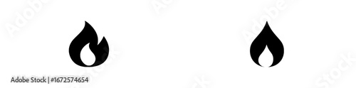 A stylized flame icon in both filled and outline versions defines the ‘Fiery Symbol’ logo, a modern and minimalist design perfect for conveying passion, energy, and intensity