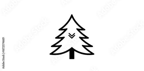 The design of the Pine Tree Logo is characterized by its simplicity and minimalism, with two available options in black and white, catering to the needs of nature, forestry, eco, Christmas, winter,