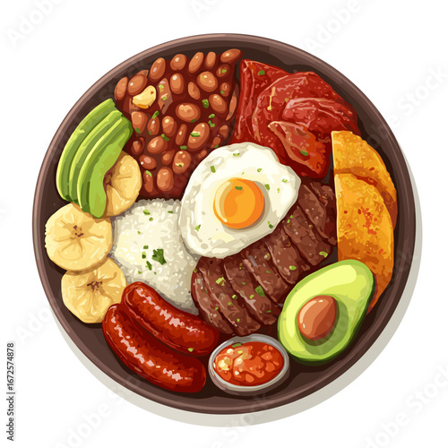 Bandeja Paisa Traditional Colombian Dish
