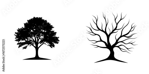 The Black and White Tree Symbol represents a stylized tree image with branches stretching upwards, embodying growth, strength, and resilience