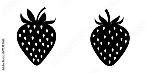 A bold, black silhouette of a strawberry, dubbed ‘Sweet Simplicity’, is perfect for adding a touch of fruity freshness to branding, menus, or any project