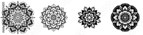 This black mandala design boasts an elegant and intricate pattern, bringing a sense of refinement and calmness to any project it's applied to