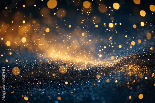 Golden Bokeh Lights Create a Magical Atmosphere During a Festive Celebration ...