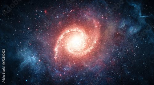 Space scene with stars in the galaxy. Panorama. Universe filled with stars, nebula and galaxy,. Elements of this image furnished by NASA.